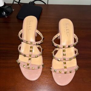 Elegant Pink Studded Heels